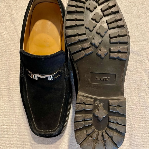 Bruno Magli Black Slip-On Loafers with Rugged Sole